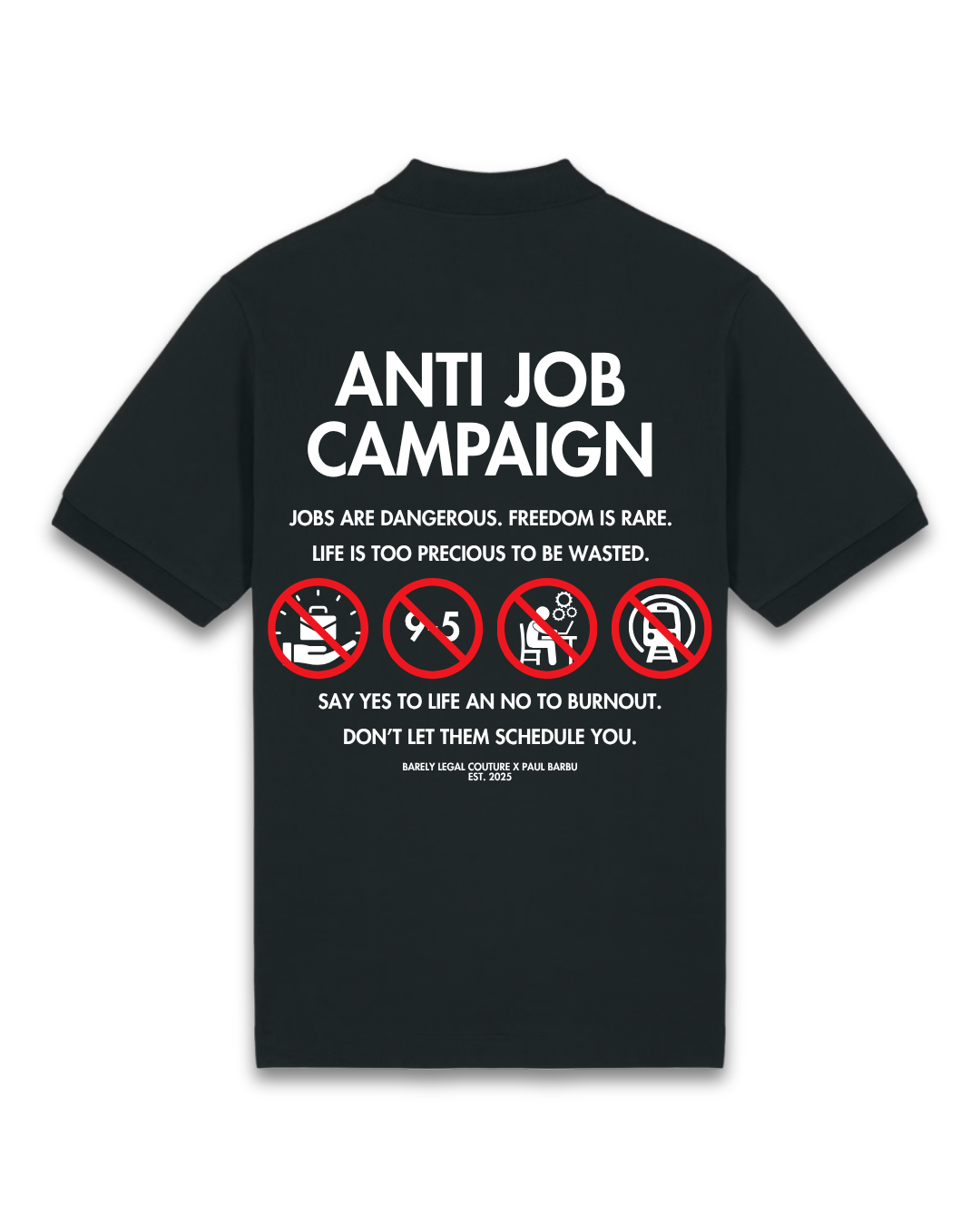 Tricou Polo "Anti-Job" x Paul Barbu